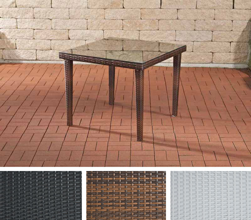 Wicker Tafel Bari bruin gemeleerd,100x100 cm braun-meliert