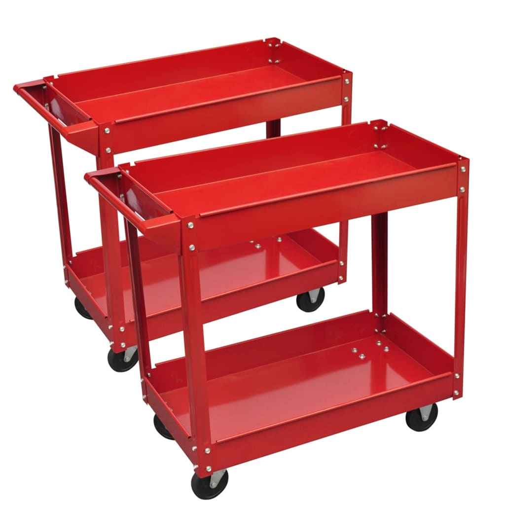 vidaXL Gereedschapstrolley 100 kg rood