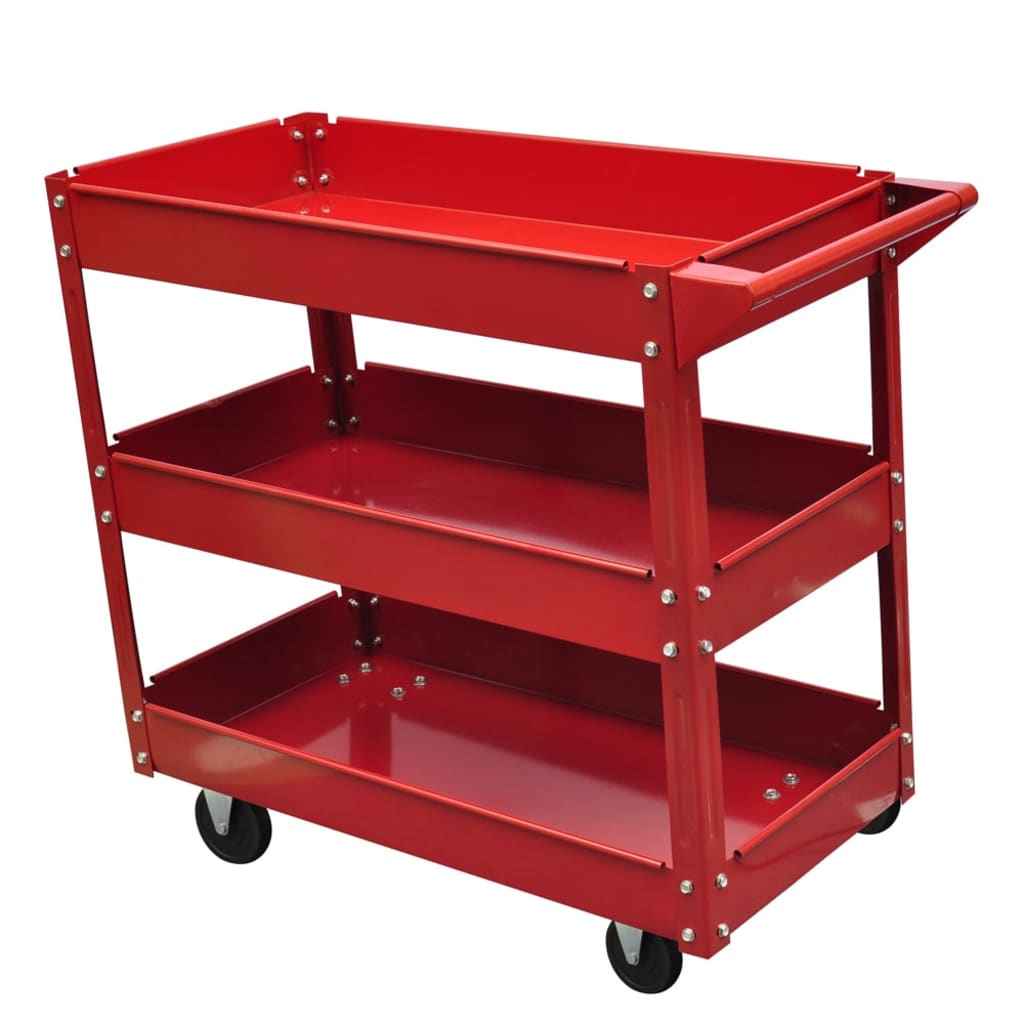 vidaXL Gereedschapstrolley 100 kg rood