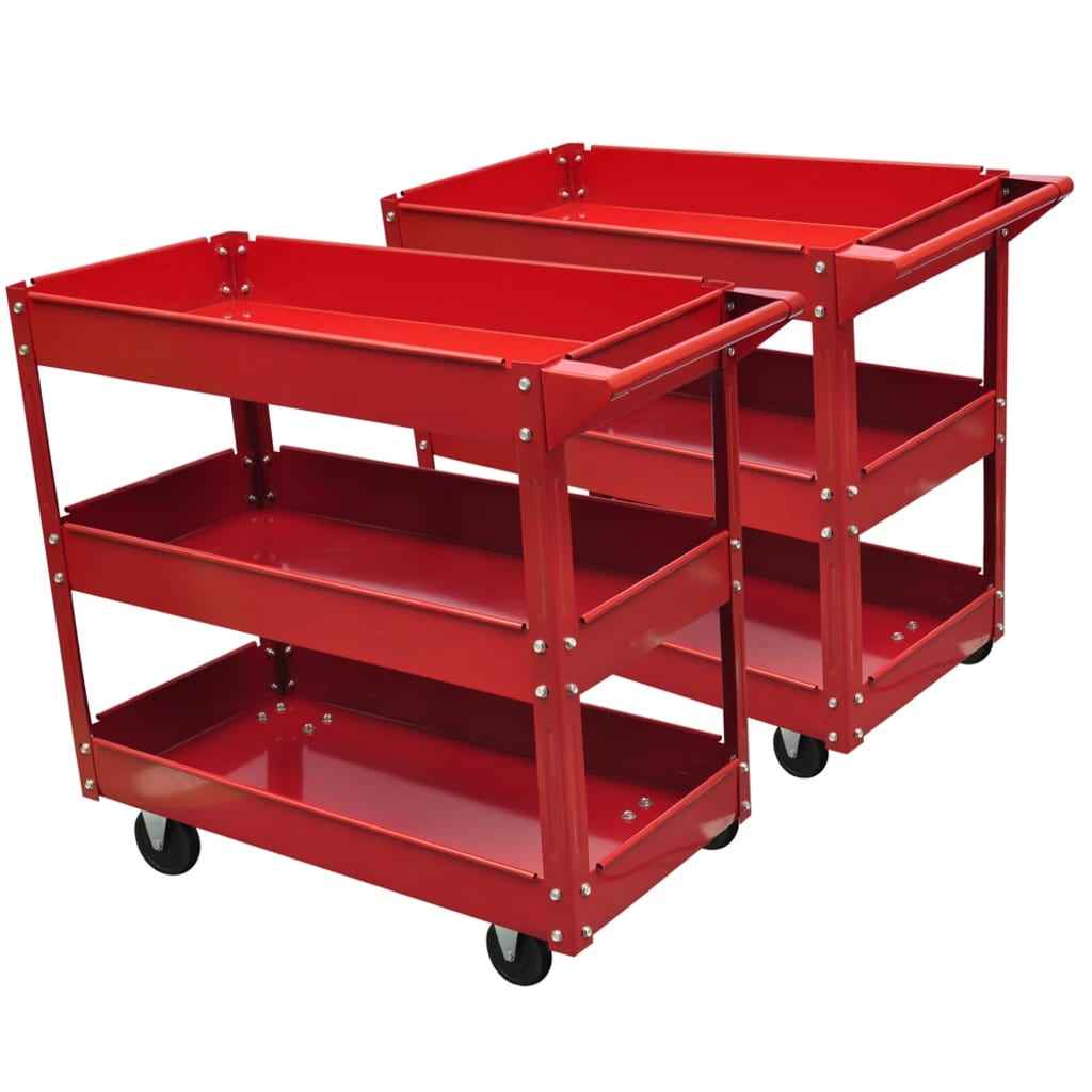 vidaXL Gereedschapstrolley 100 kg rood