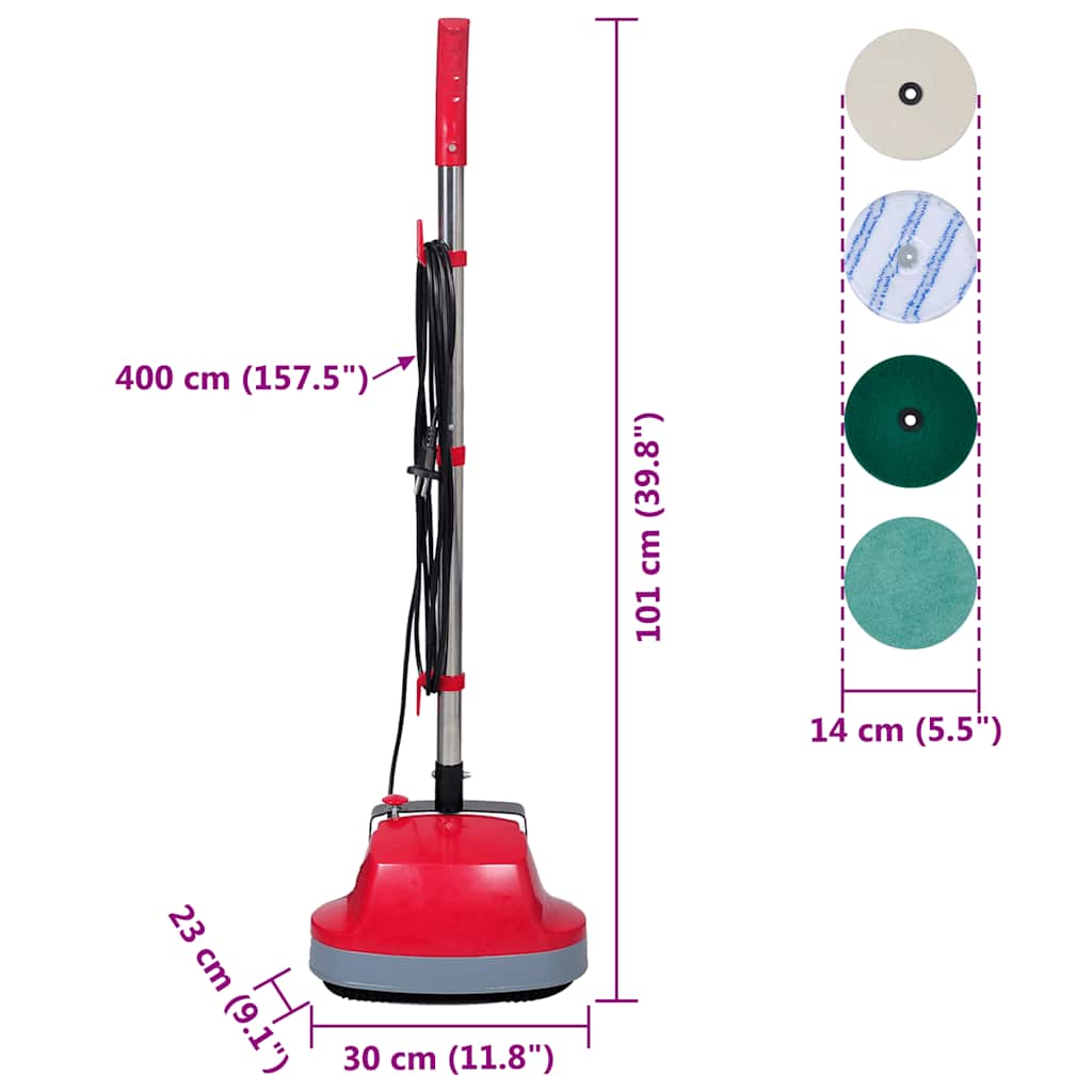 5-in-1 Tweekoppige vloerschrobber & polijstmachine