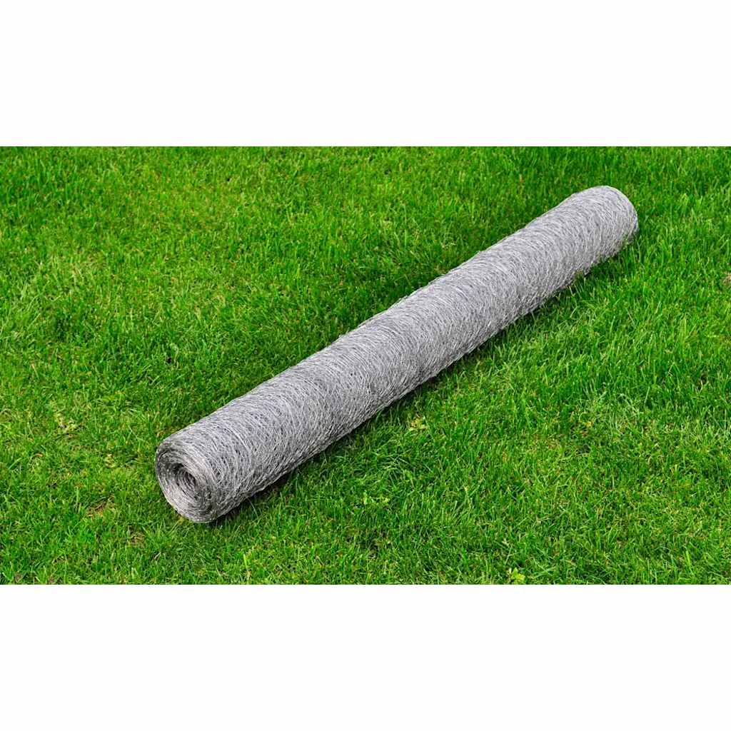 vidaXL Kippengaas 25x1,2 m staal met PVC coating groen