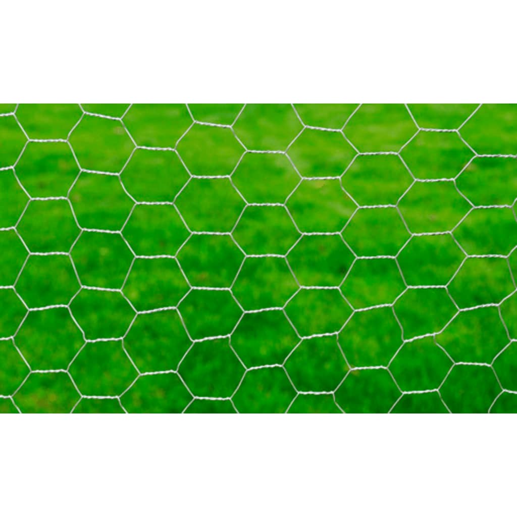 vidaXL Kippengaas 25x1,2 m staal met PVC coating groen