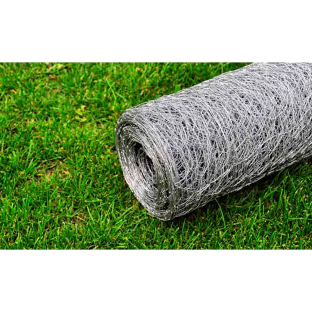 vidaXL Kippengaas 25x1,2 m staal met PVC coating groen