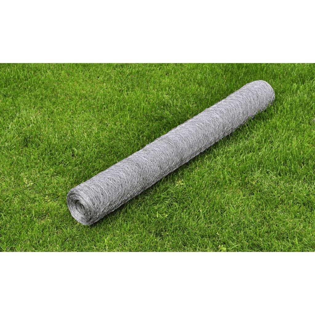 vidaXL Kippengaas 25x1,2 m staal met PVC coating groen
