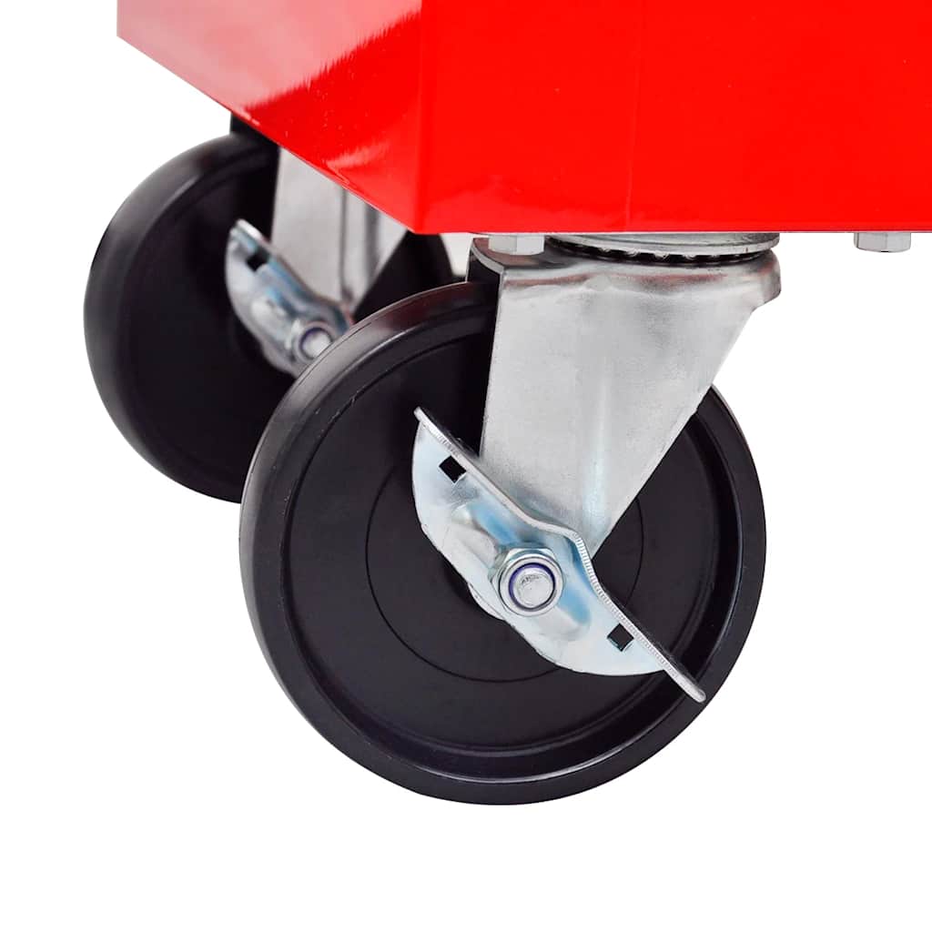 vidaXL 7-Drawer Tool Trolley Red