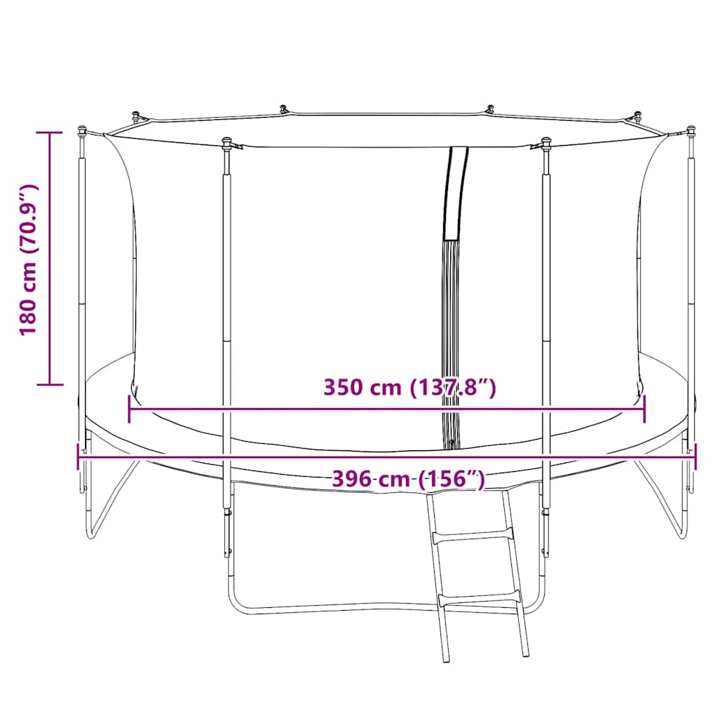 Veiligheidsnet voor 3,05 m ronde trampoline