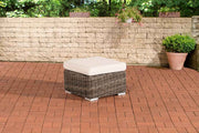 Polyrattan hocker Bilbao / Madeira grijs gevlekt,gebroken wit grau-meliert