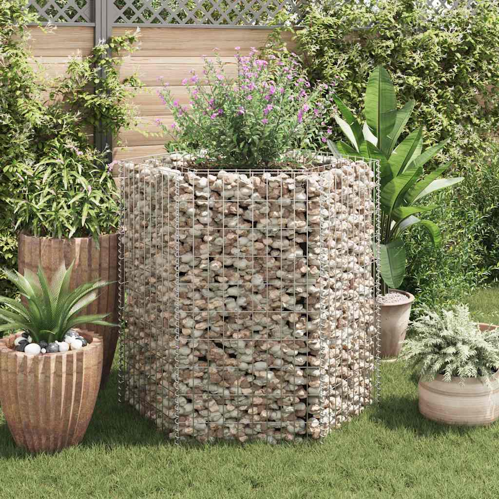 vidaXL Gabion plantenbak verhoogd zeshoekig 100x90x50 cm