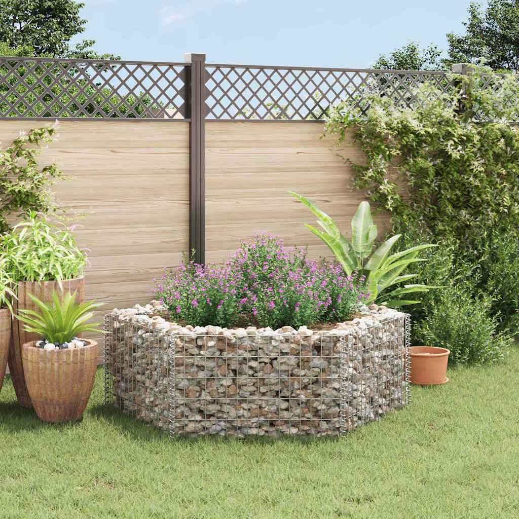 vidaXL Gabion plantenbak verhoogd zeshoekig 100x90x50 cm