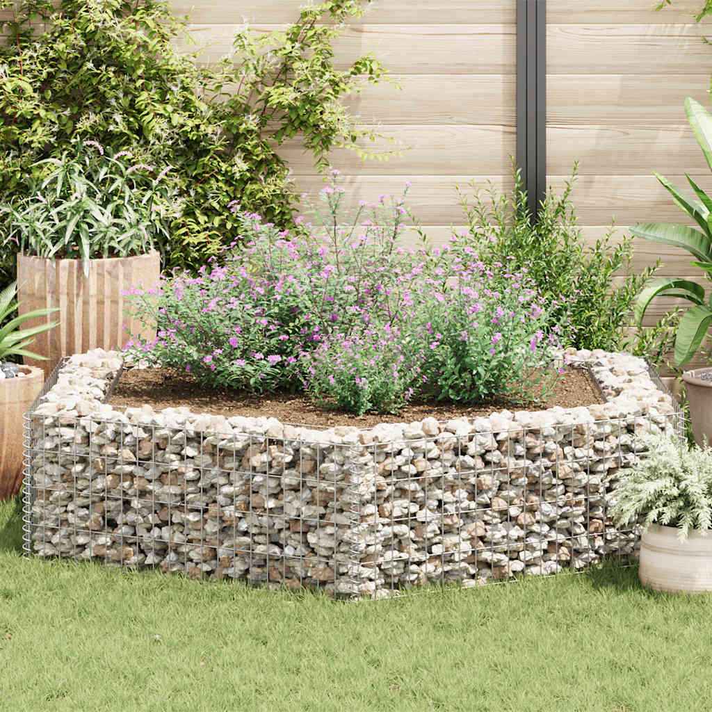 vidaXL Gabion plantenbak verhoogd zeshoekig 100x90x50 cm