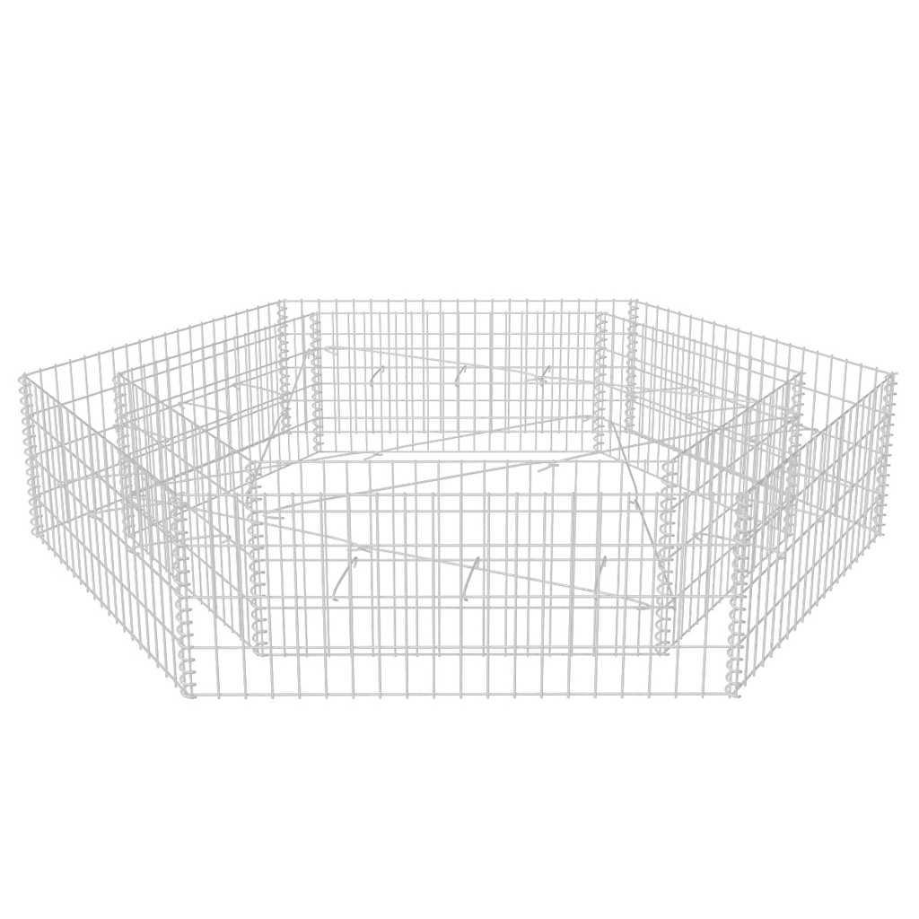 vidaXL Gabion plantenbak verhoogd zeshoekig 100x90x50 cm