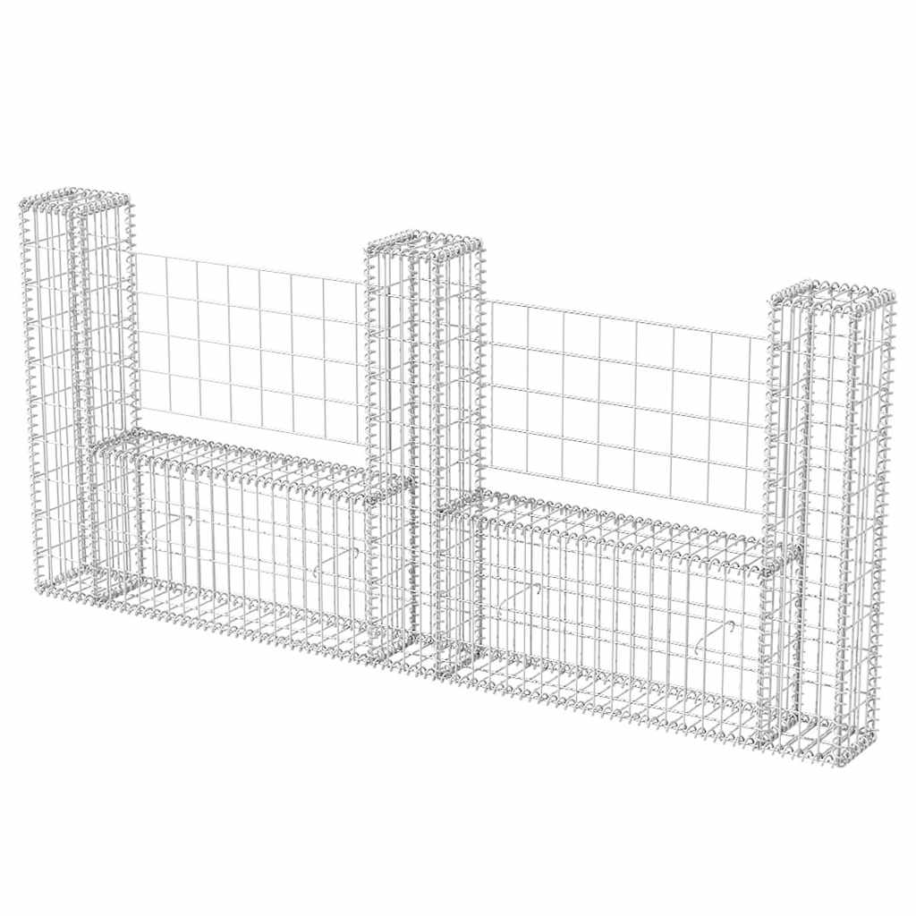 vidaXL Gabion mand U-vormig 160x20x150 cm staal
