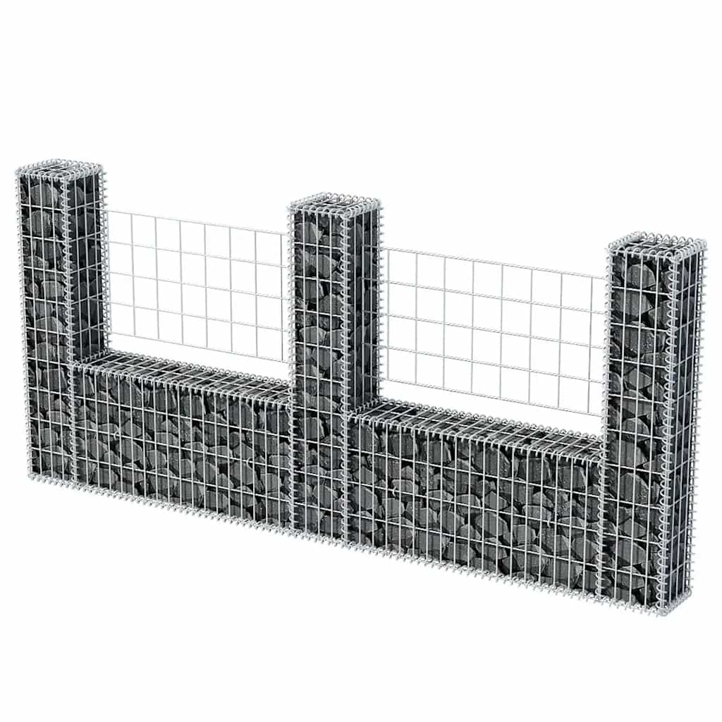 vidaXL Gabion mand U-vormig 160x20x150 cm staal