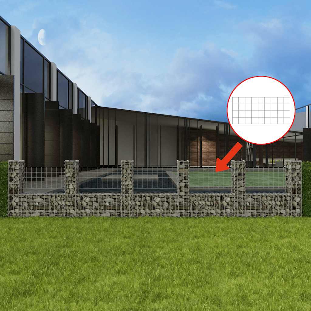 vidaXL Gabion mand U-vormig 160x20x150 cm staal