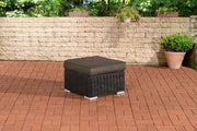 Polyrattan hocker Bilbao / Madeira zwart,antraciet schwarz