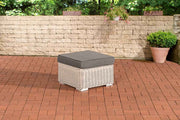 Polyrattan hocker Bilbao / Madeira parelwit,ijzerachtig grijs perlweiß