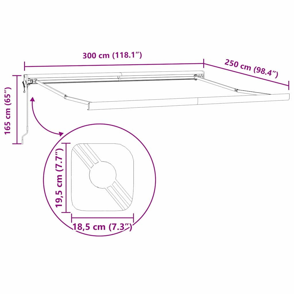 Markies Wit 3 x 2,5 m Metaal