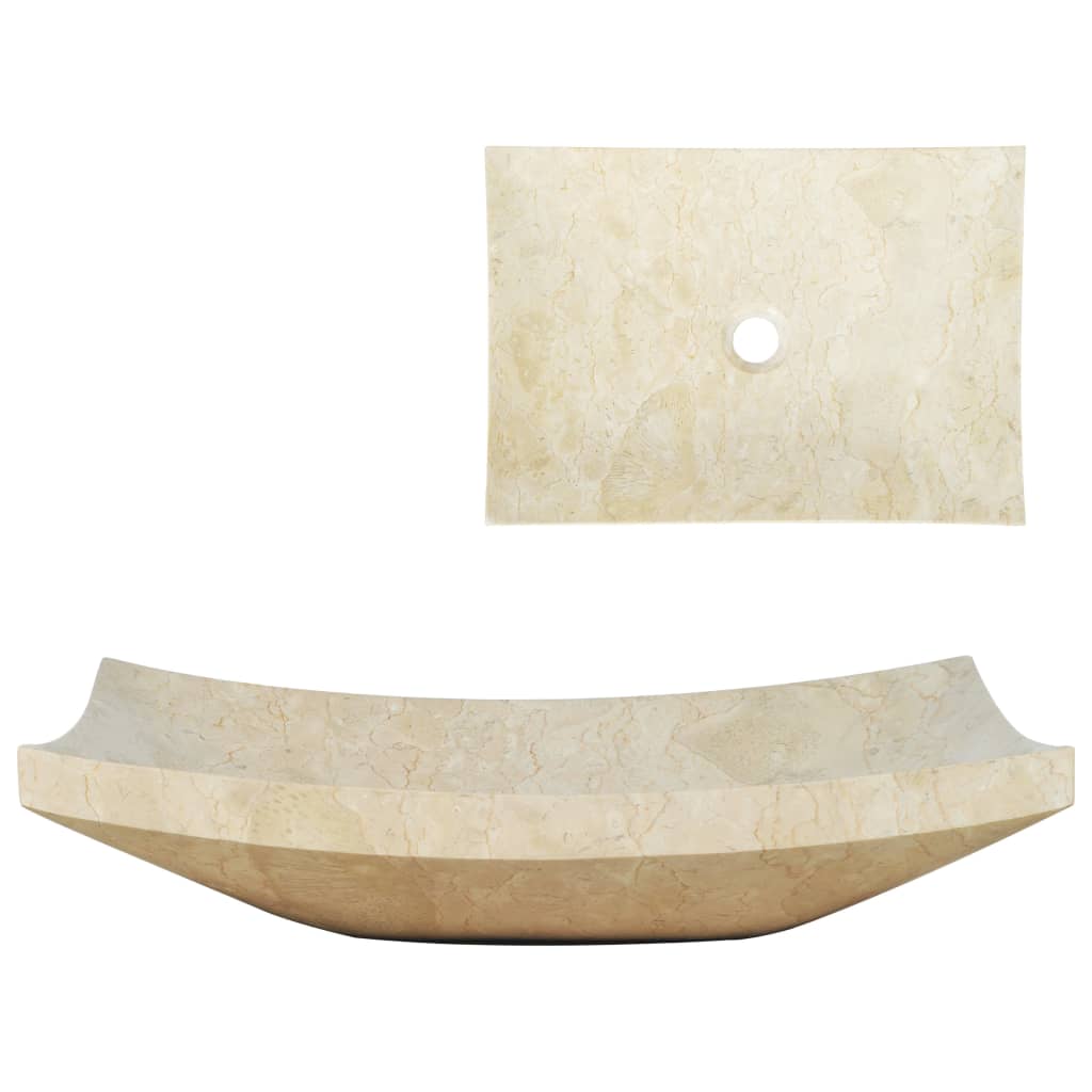 vidaXL Gootsteen 50x35x12 cm marmer zwart