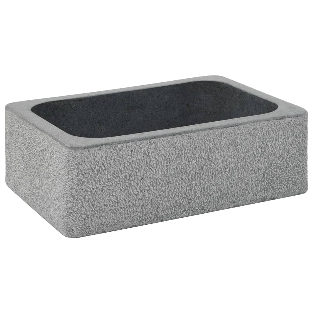 vidaXL Gootsteen 45x30x15 cm riviersteen zwart
