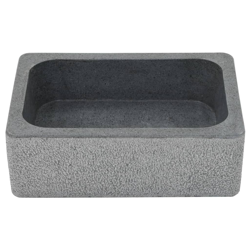 vidaXL Gootsteen 45x30x15 cm riviersteen zwart