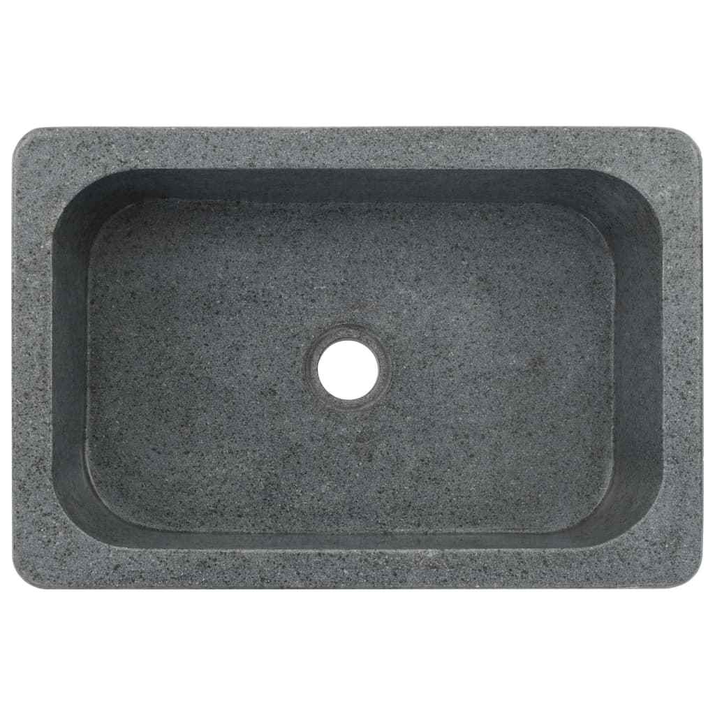 vidaXL Gootsteen 45x30x15 cm riviersteen zwart