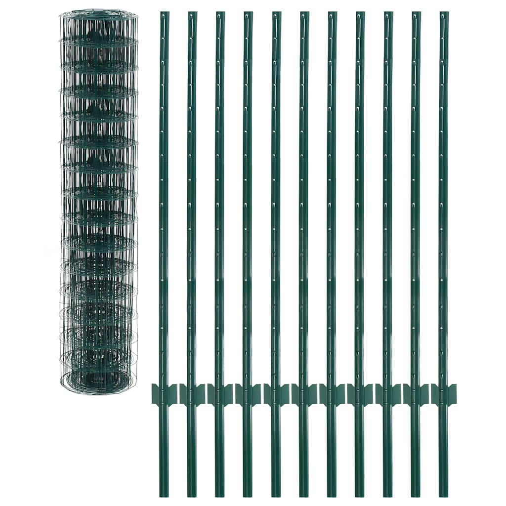 vidaXL Euro hek 20x0,8 m staal groen