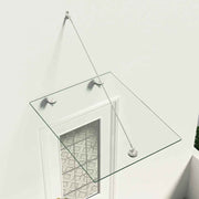 vidaXL Deurluifel 90x75 cm VSG veiligheidsglas en roestvrij staal