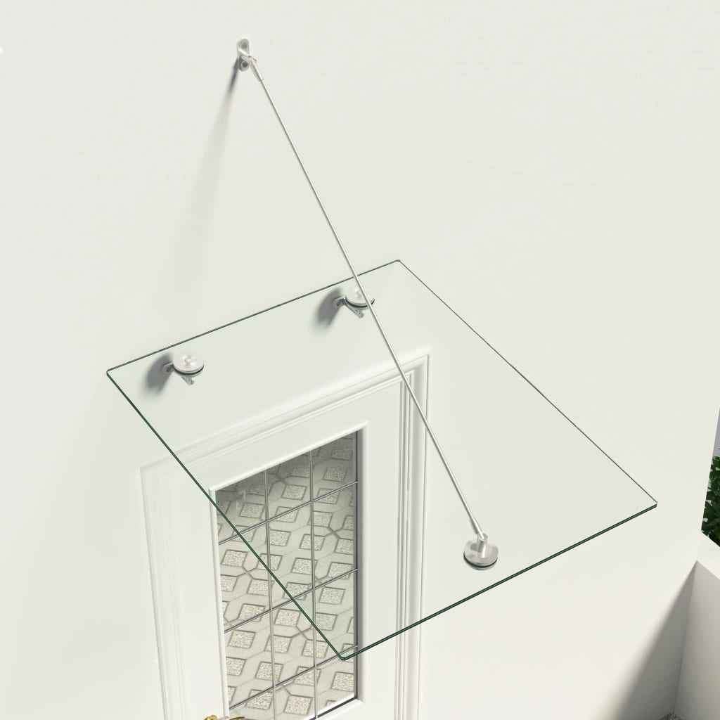 vidaXL Deurluifel 90x75 cm VSG veiligheidsglas en roestvrij staal