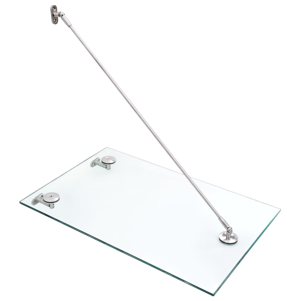 vidaXL Deurluifel 90x75 cm VSG veiligheidsglas en roestvrij staal