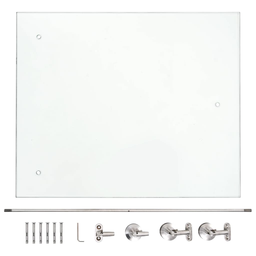 vidaXL Deurluifel 90x75 cm VSG veiligheidsglas en roestvrij staal