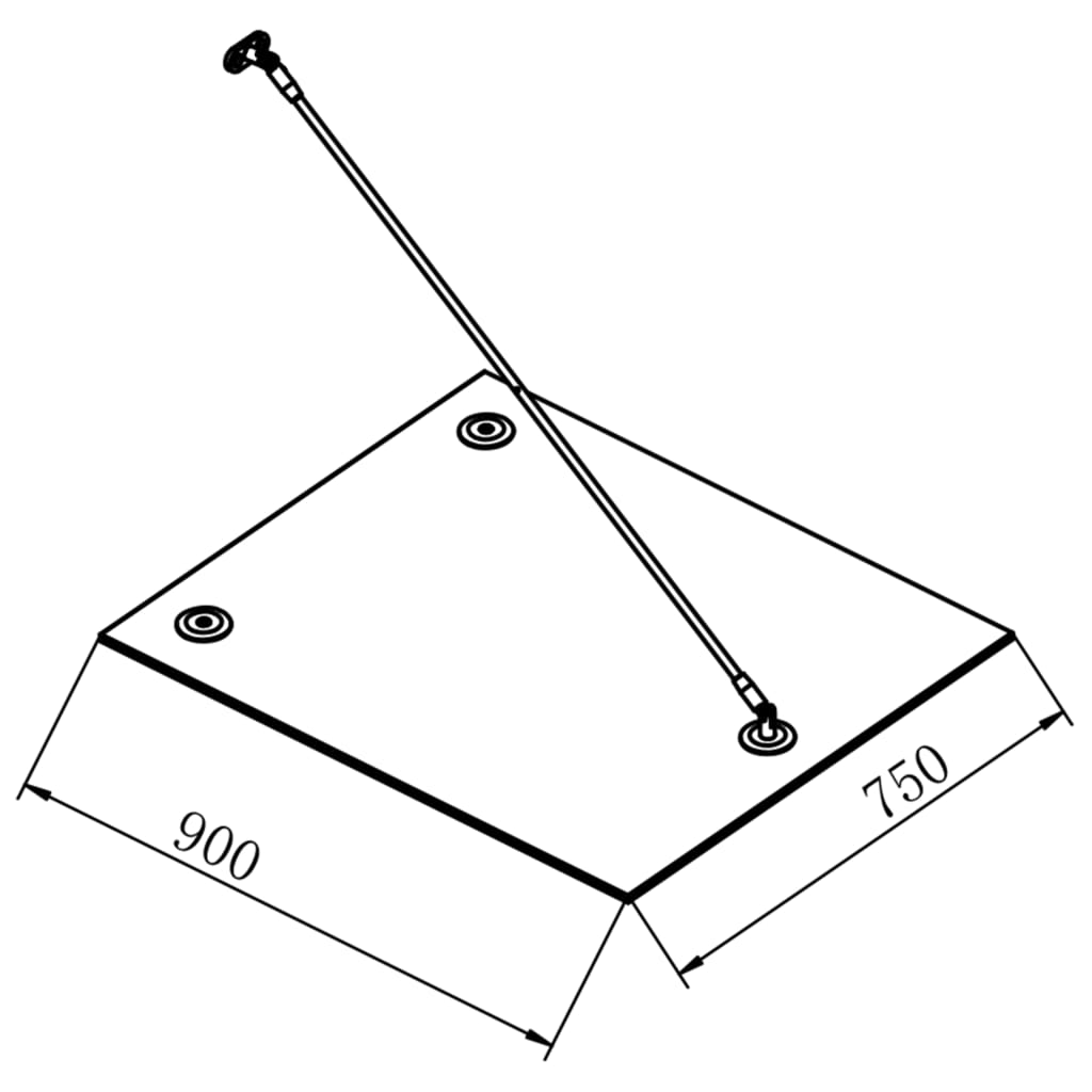 vidaXL Deurluifel 90x75 cm VSG veiligheidsglas en roestvrij staal