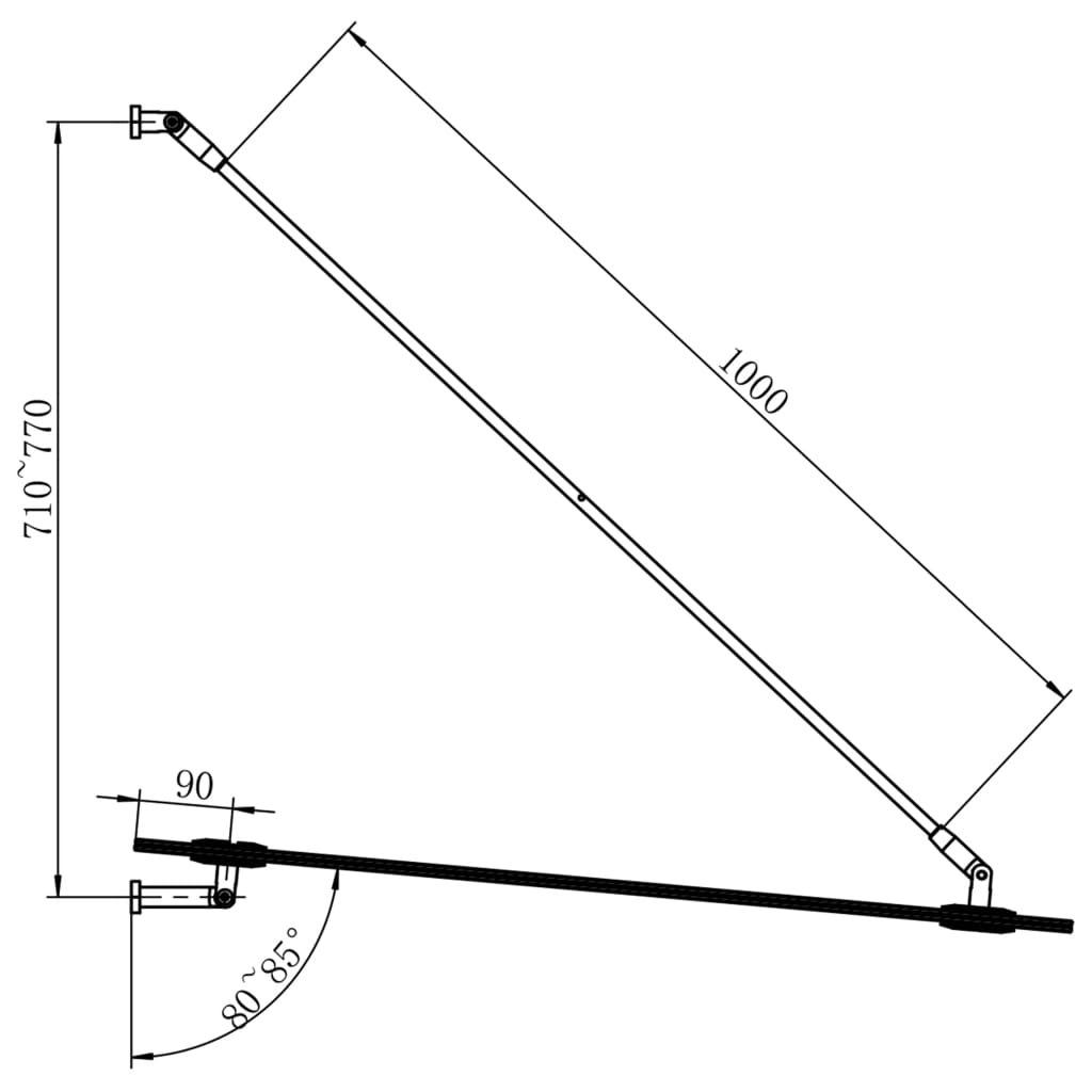 vidaXL Deurluifel 90x75 cm VSG veiligheidsglas en roestvrij staal