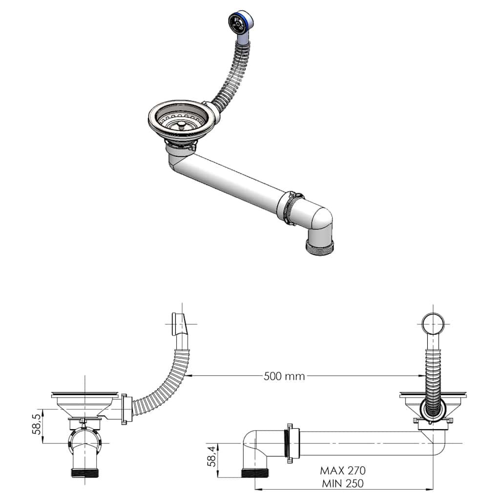 vidaXL Gootsteen enkele bak graniet beige - Aashly
