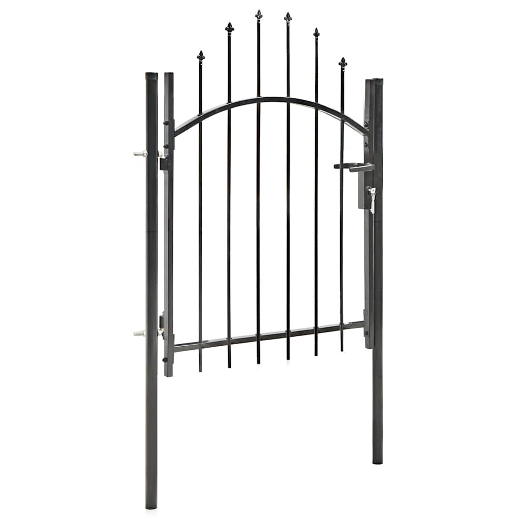 vidaXL Poort 1x1,75 m staal zwart