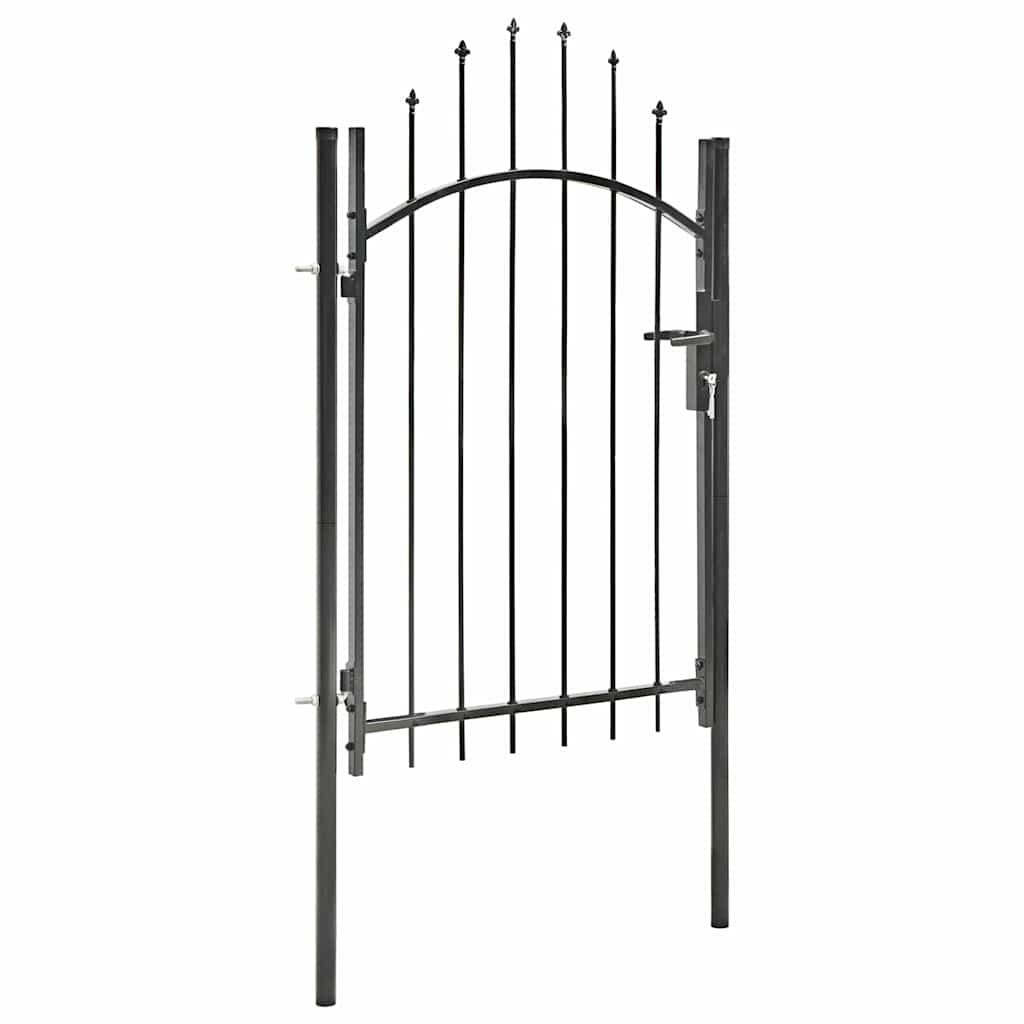 vidaXL Poort 1x1,75 m staal zwart