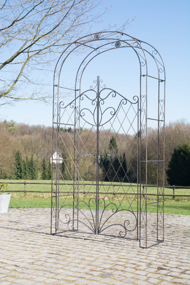 Rozenboog Melissa met deur. bronzen bronze