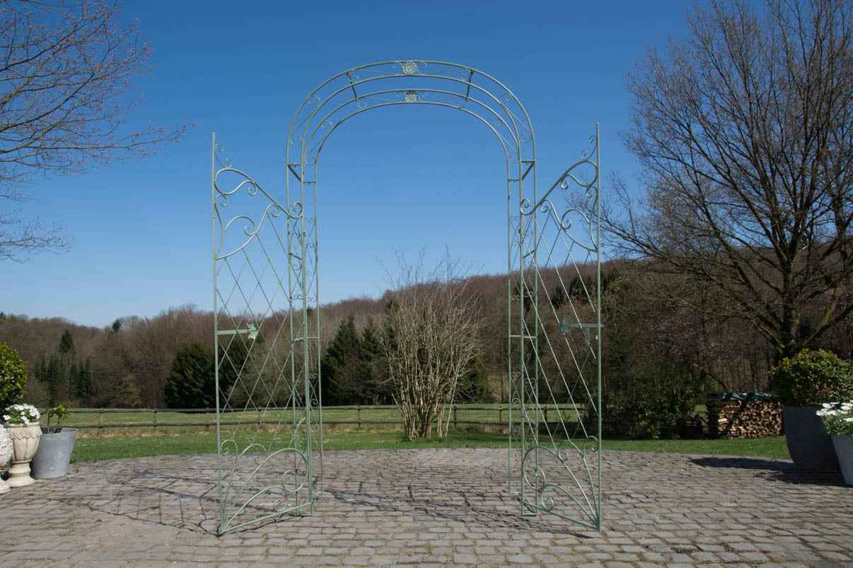 Rozenboog Melissa met deur. antiek/groen antik-grün