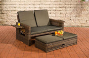 Wicker Loungebank ANCONA 5mm bruin gemeleerd,antraciet braun-meliert