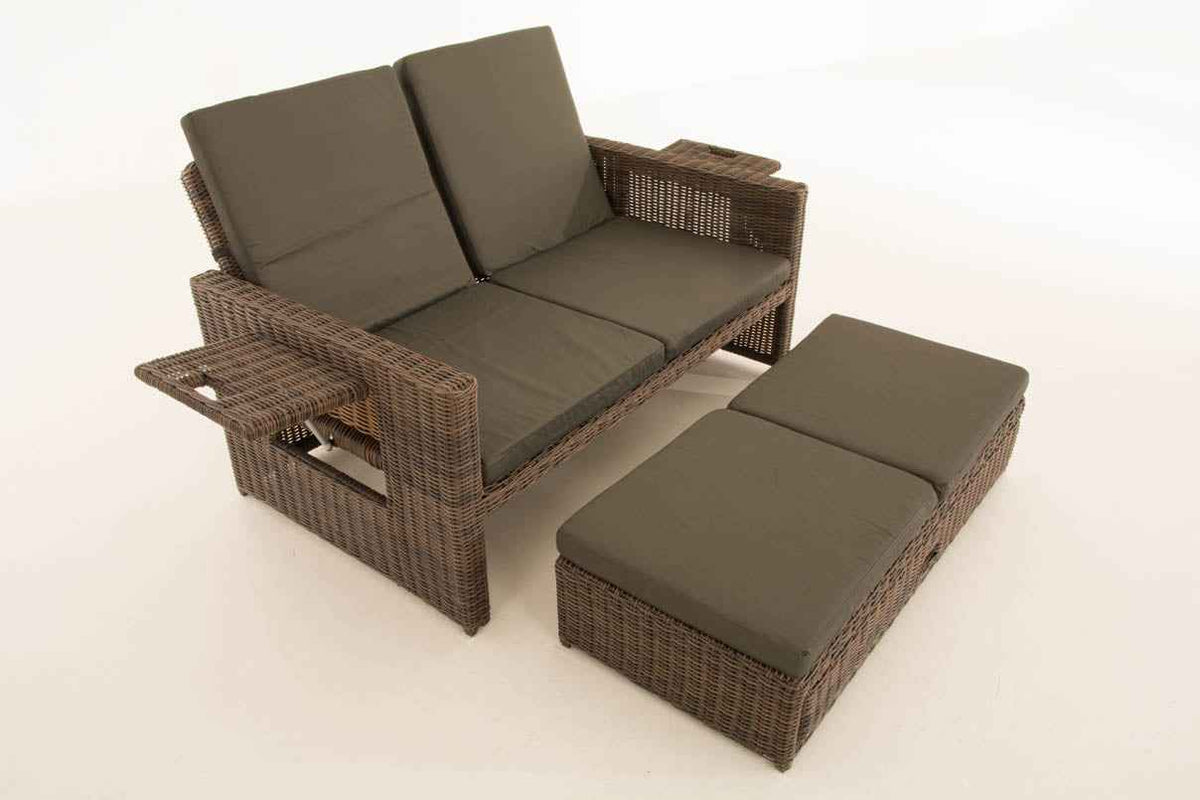Wicker Loungebank ANCONA 5mm bruin gemeleerd,antraciet braun-meliert