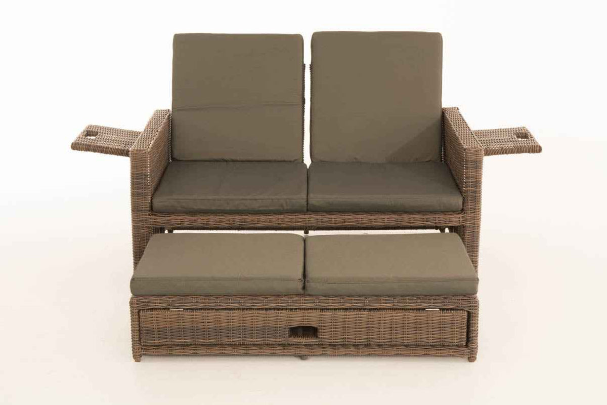 Wicker Loungebank ANCONA 5mm bruin gemeleerd,antraciet braun-meliert