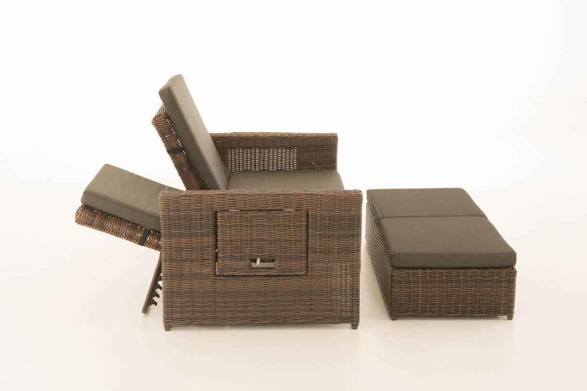 Wicker Loungebank ANCONA 5mm bruin gemeleerd,antraciet braun-meliert
