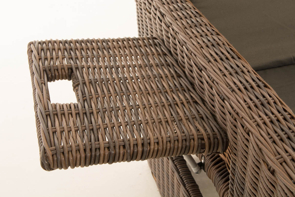 Wicker Loungebank ANCONA 5mm bruin gemeleerd,antraciet braun-meliert