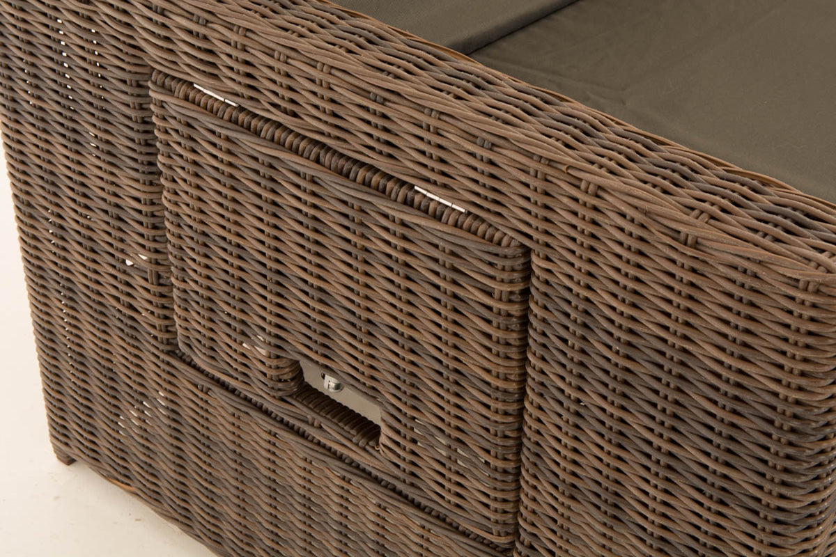 Wicker Loungebank ANCONA 5mm bruin gemeleerd,antraciet braun-meliert