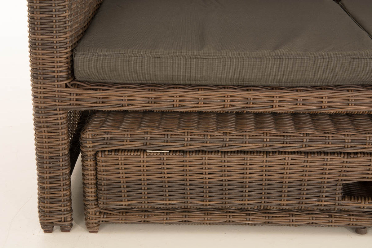 Wicker Loungebank ANCONA 5mm bruin gemeleerd,antraciet braun-meliert