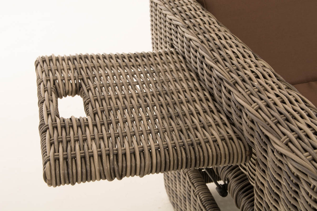 Wicker Loungebank ANCONA 5mm grijs gevlekt,aardsbruin grau-meliert