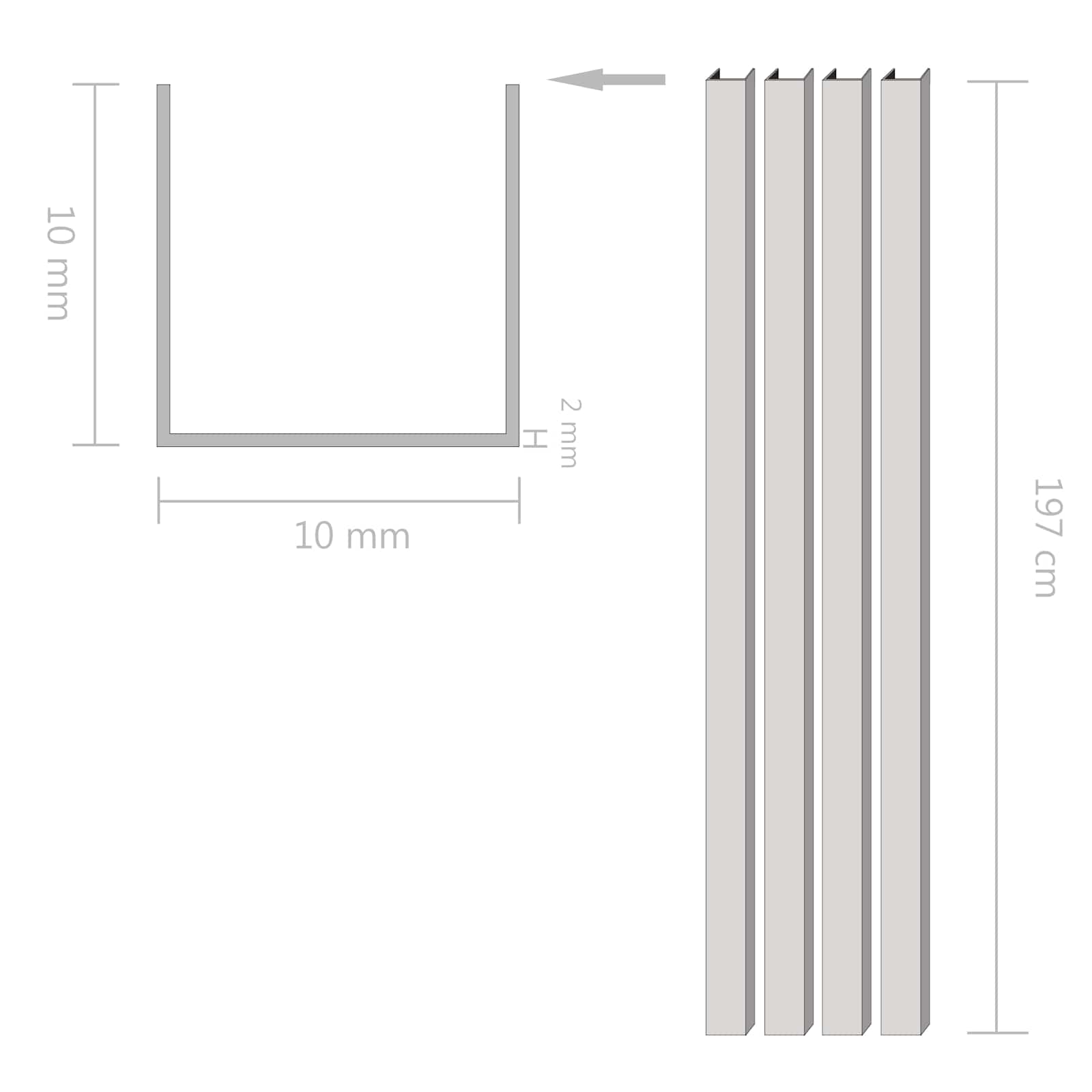 vidaXL Moulding Aluminium