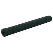 vidaXL Kippengaas 25x1,2 m staal met PVC coating groen