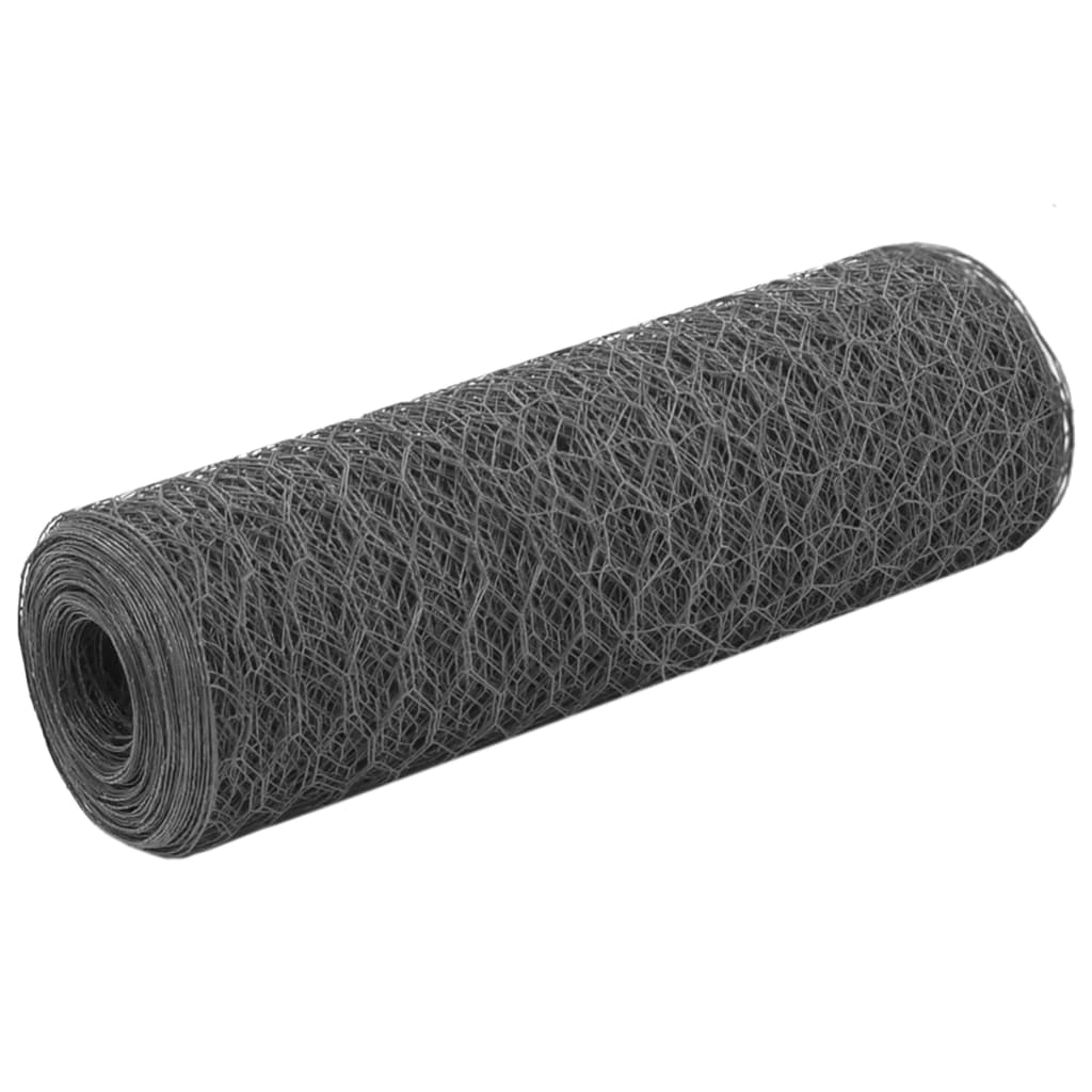 vidaXL Kippengaas 25x1,2 m staal met PVC coating groen