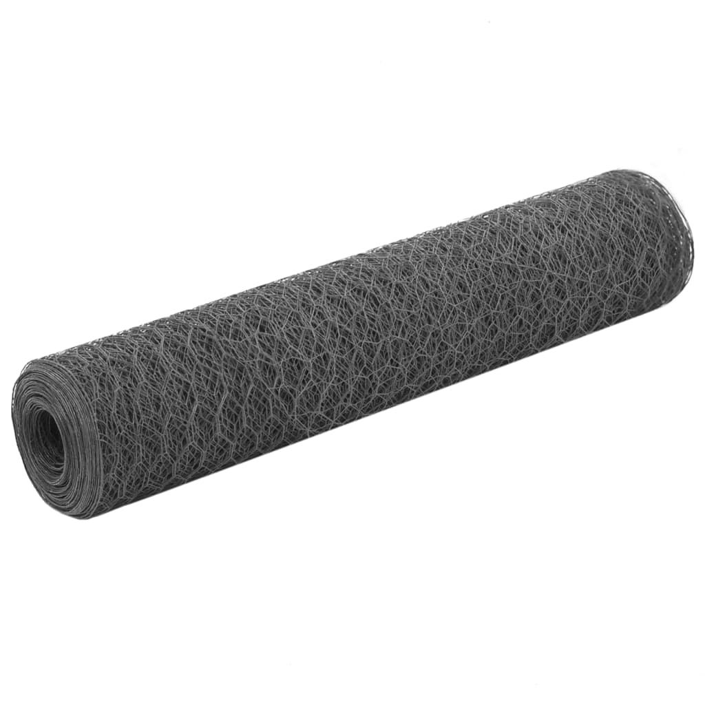 vidaXL Kippengaas 25x1,2 m staal met PVC coating groen